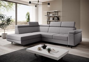 Kinyitható ülőgarnitúra, világosszürke, balos, JOGI ROH