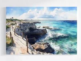Poszter Tájkép Türkiz Óceán Tengerpart Sziklák Szikla Barlang 60x40