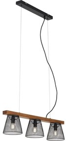 Briloner 4077-035 - Csillár zsinóron WOOD &amp; STYLE 3xE14/25W/230V