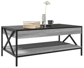 Szürke sonoma végtelen hatású LED-es dohányzóasztal 90x50x38 cm