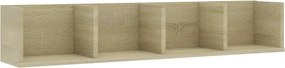 vidaXL sonoma tölgy szerelt fa CD-tartó fali polc 100x18x18 cm