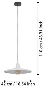 Eglo 900833 - Csillár zsinóron MINIERE 1xE27/40W/230V