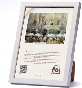 Portré képkeret akril üveggel fa fehér 15x20 cm