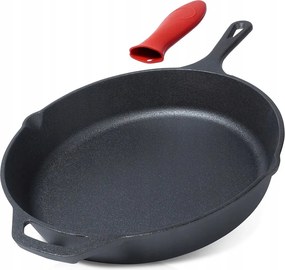 Öntöttvas Serpenyő Szilikon Fogantyúval Gáz Indukciós 30 CM