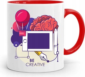 Piros Bögre Ajåndék Be Creative Grafikusnak, fényképes nyomtatåssal