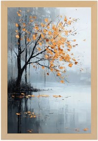 Poszter Keret Fa Tájkép Természet Impresszió Ősz Fa Eső 40x60