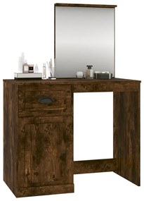 füstös tölgy szerelt fa tükrös pipereasztal 90 x 50 x 132,5 cm