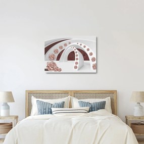 Kép - 3D ívek virágokkal (üvegen) (70x50 cm)