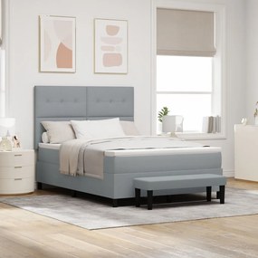 Box Spring Ăgy Matraccal Ă©s Pad Light Grey 140x190 cm Szövet
