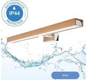 Brilagi-LED fürdőszobai tükörmegvilágítás WOODY MIRROR LED/12W/230V IP44 tölgy/króm 8590828607557