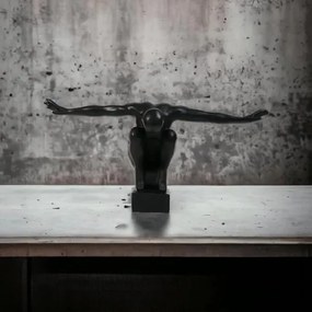 Asztali dekoráció 25x41x20 cm gyanta/fekete