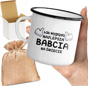 Bögre_emalinozott, Nyomott Mintával Így Néz Ki A Világ Legjobb Nagymamája