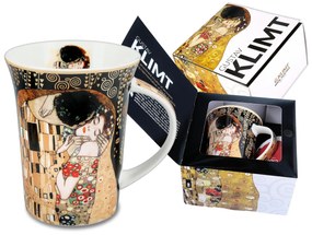 Klimt A Csók porcelán bögre díszdobozban 350 ml fekete