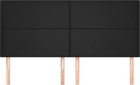 fekete műbőr fejtámla 160x5x118/128 cm