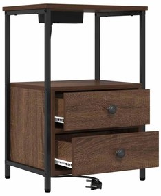 vidaXL Éjjeliszekrény 2 pcs Barna Tölgy 40 x 31 x 60 cm Faanyag