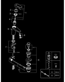 GROHE 3319020E - EURODISC COSMOPOLITAN mosdócsaptelep, S méret, króm
