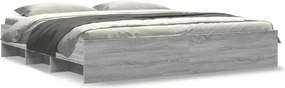 vidaXL sonoma tölgyszínű szerelt fa ágykeret 200 x 200 cm