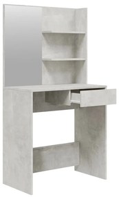 betonszürke színű fésülködőasztal-szett 74,5 x 40 x 141 cm