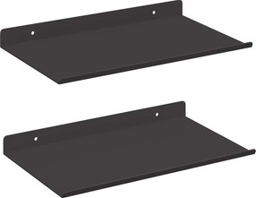 vidaXL Lebegő polc 2 pcs Fekete 30 x 17,5 x 2,5 cm Acél