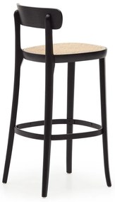 Fekete bárszék kőrisfa dekorral 99 cm Romane – Kave Home