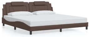 barna műbőr ágykeret Viana matrac nélkül 200 x 200 cm