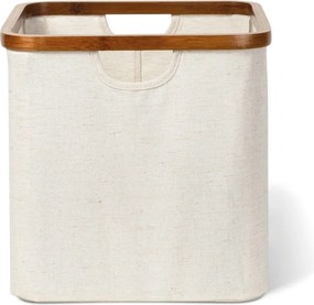 Krémszínű textil tárolódoboz 30x30x30 cm Bamboo/Linen Cube – Bigso