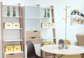 könyvespolc fiókkal, tölgy sonoma/fehér, OSLO 75385