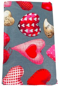 Pamut lepedők Deluxe 3D Love szürke TiaHome - 1x Párna 90x70cm, 1x Paplan 140x200cm