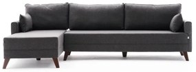 RIGA L-alakú sarokkanapé, antracit, balos kivitel
