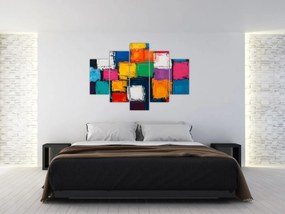 Kép - Színes négyzetek festménye (150x105 cm)