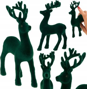 Rénszarvas Flokkolt Dekoratív Zöld Velúr Figura Karácsonyi Dekoráció Nád