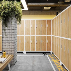 BHP öltözőszekrény fehér/arany tölgy: Eco Design 10 ajtós BARTEK