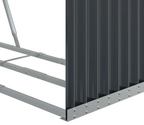 antracitszürke horganyzott acél rönktartó 120 x 45 x 210 cm
