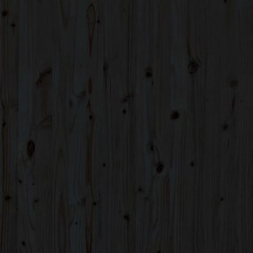 fekete tömör fenyőfa fali fejtámla 106 x 3 x 91,5 cm