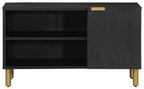 fekete szerelt fa TV-szekrény 80 x 33 x 46 cm