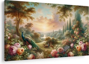 Kép - Pávák a kertben (90x60 cm)