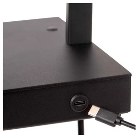 Lucide 30295/01/30 - Dimmelhető asztali lámpa GREGORY 1xE27/60W/230V USB fekete