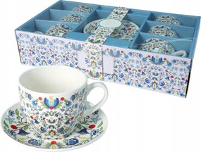 Livello Kávéscsésze 6 x 250 ml csészealjjal 14 cm népies