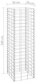 3 db vas gabion magaságyás 30 x 30 x 100 cm