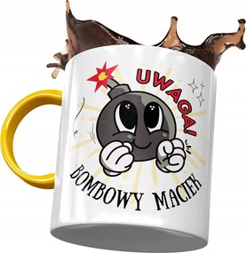 Sárga Bögre Mátyásnak Férj-Fia Barátnak Nyomtatott Fotóval