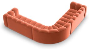 Rózsaszín bársony moduláris sarokkanapé Lupine – Micadoni