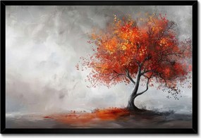 Poszter fekete keretben 60x40 Tűzszínes fa