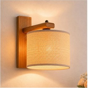 Fali lámpa AIDA 1xE27/15W/230V tölgy/raffia