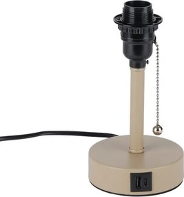Brilagi - Asztali lámpa USB-porttal TABLON 1xE27/25W/230V bézs/krémszínű