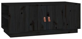 Fekete tömör fenyőfa dohányzóasztal 100 x 50 x 41 cm