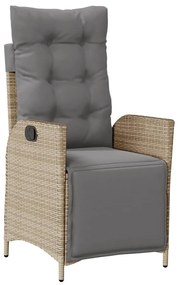 3 részes vegyes bézs polyrattan kerti étkezőgarnitúra párnákkal