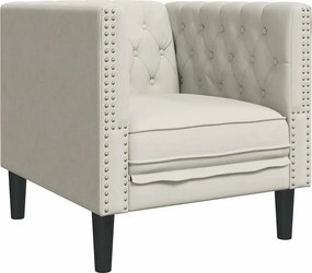 vidaXL krémszínű bársony Chesterfield kanapéfotel