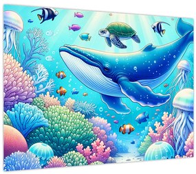 Üveg kép – Víz alatti világ (70x50 cm)