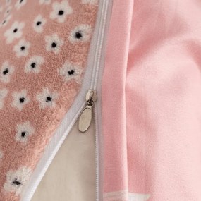 Kétoldalas párnahuzat DUO SENSE DAISELLE 45x45 cm mikroplüss/flanel, rózsaszín