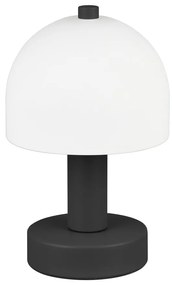 Fekete-fehér asztali lámpa üveg búrával (magasság 19 cm) Glenn – Trio